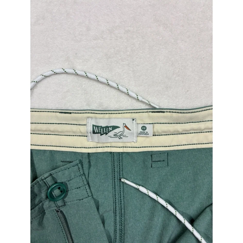Wellen Cruiser Shorts Mens 33 Green Hybrid Chino 7